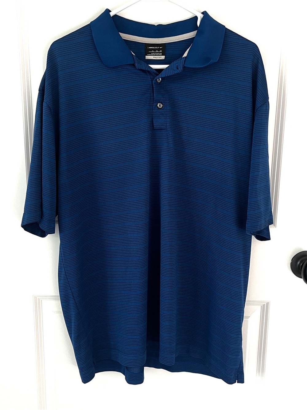 Nike Golf DriFit Striped Polo Shirt Blue Men’s XL Extra Large Athletic